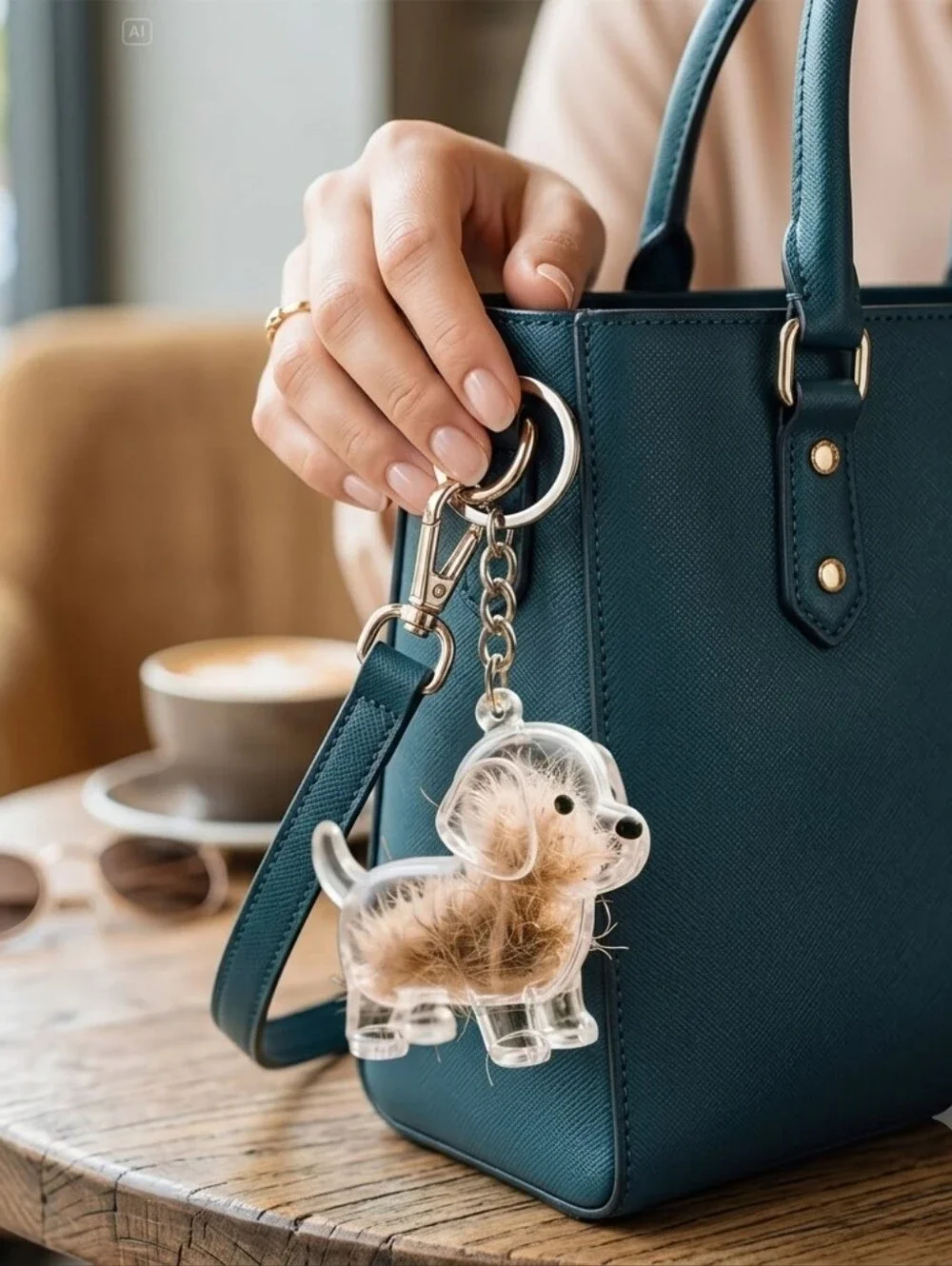Transparent Pet Hair Keychain Portable Pet Hair Memorial Acrylic Bottle Pet Hair